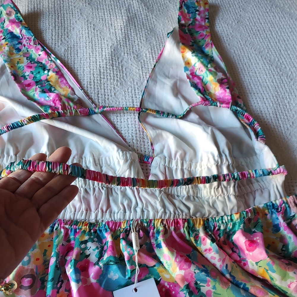Beautiful Beginning Gorgeous Floral Backless Strappy Mini Dress - Picture 5 of 8